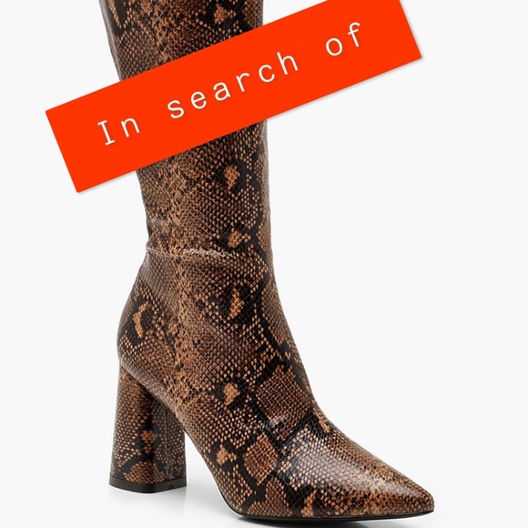 ISO boohoo knee high snake boot - Picture 1 of 3